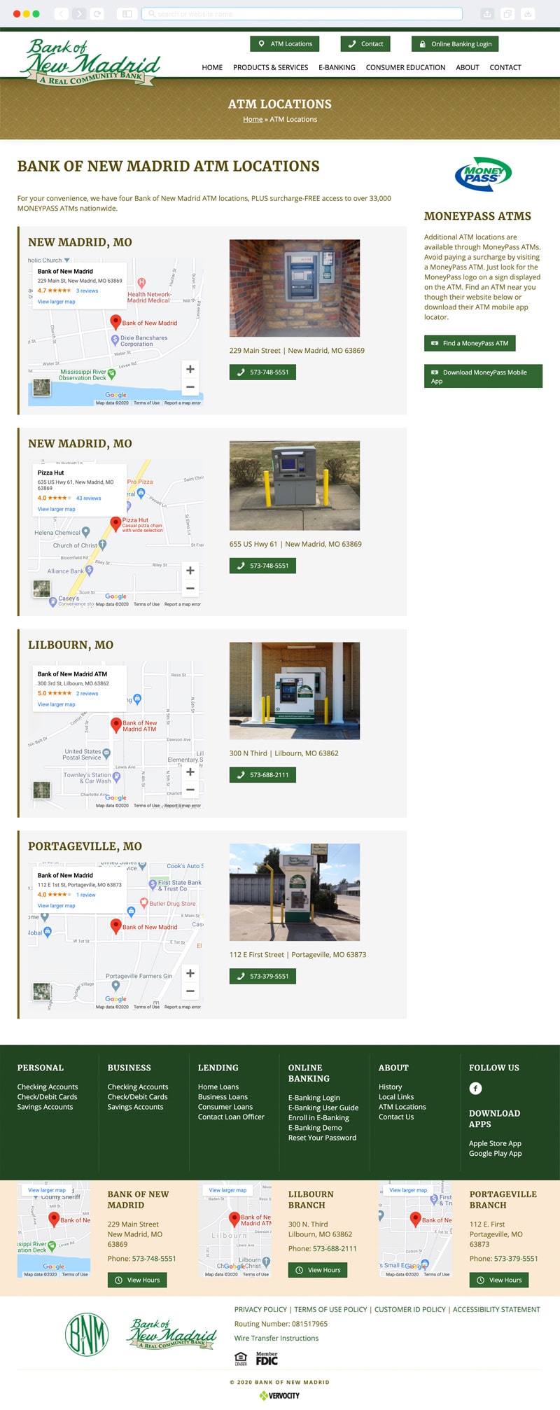 Bank of New Madrid Interior Page | Vervocity