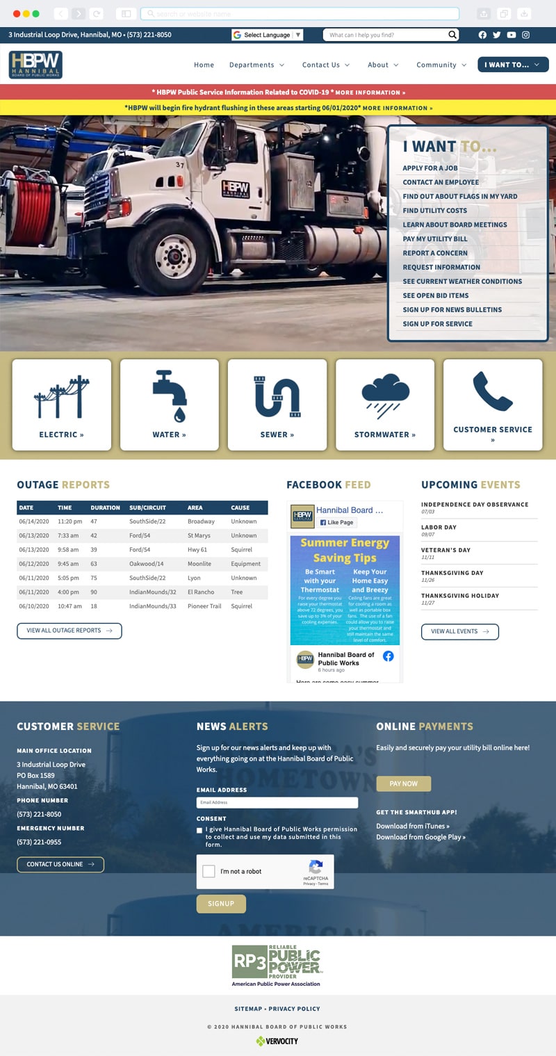 Hannibal Board of Public Works Homepage | Vervocity