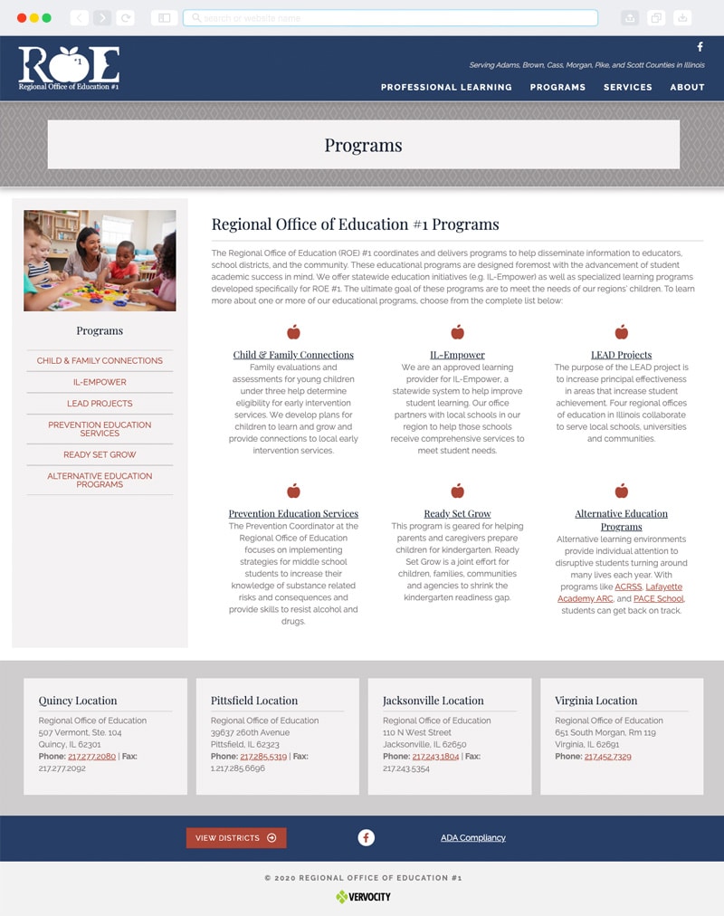 Regional Office of Eduction #1 Interior Page | Vervocity