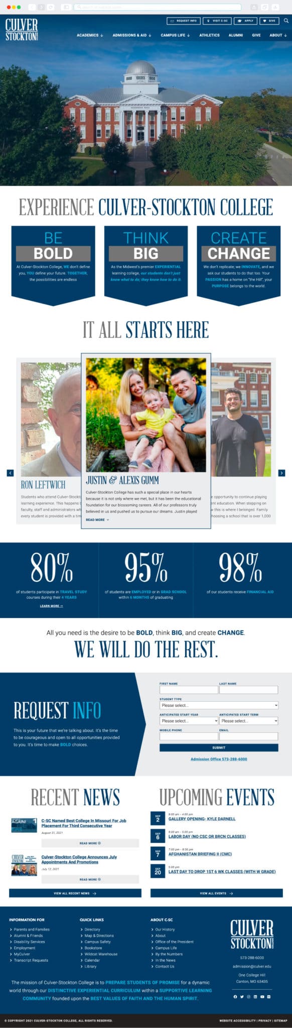 Culver-Stockton College Homepage by Vervocity