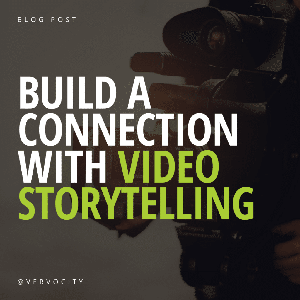 Text over an image of a professional video camera
