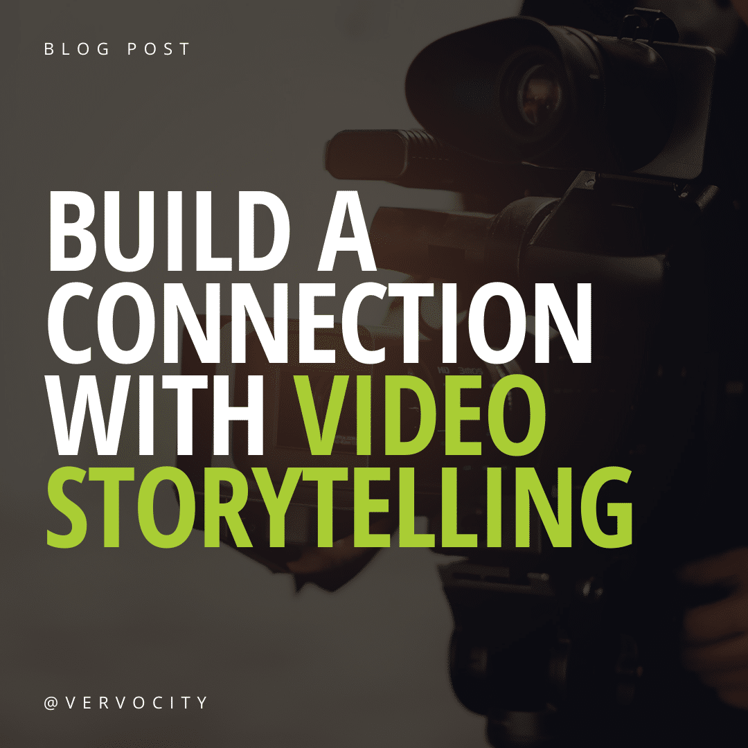 Text over an image of a professional video camera
